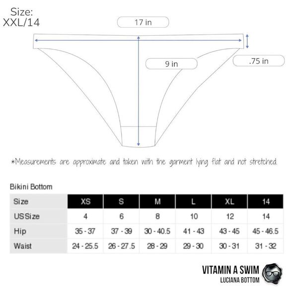 VITAMIN A SWIM LUCIANA BIKINI BOTTOM SAPPHIRE BLUE PLUS SIZE FULL COVERAGE NEW - Picture 13 of 16